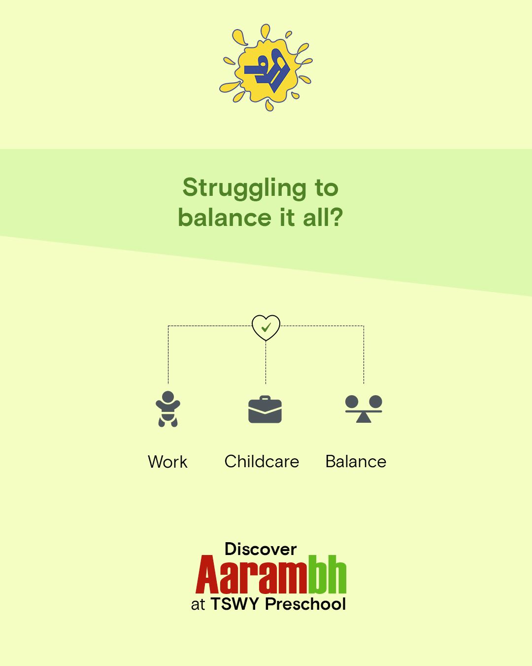 Work. Parenting. Balance? We’ve got your back.
We know how challenging it is to juggle meetings and mealtimes, deadlines and diapers.
That’s why we created Aarambh – a specially designed program at TSWY Preschool to support working parents and give toddlers a nurturing start.
💛 Flexible hours
🎨 Engaging activities
👩🏫 Experienced educators
Let your little one learn, play, and grow while you get peace of mind.
📍Visit us to learn more.(https://tswypreschool.com)
#TSWYPreschool #AarambhProgram #WorkingParents #PreschoolSupport #EarlyYearsMatter #TrustLearnCare