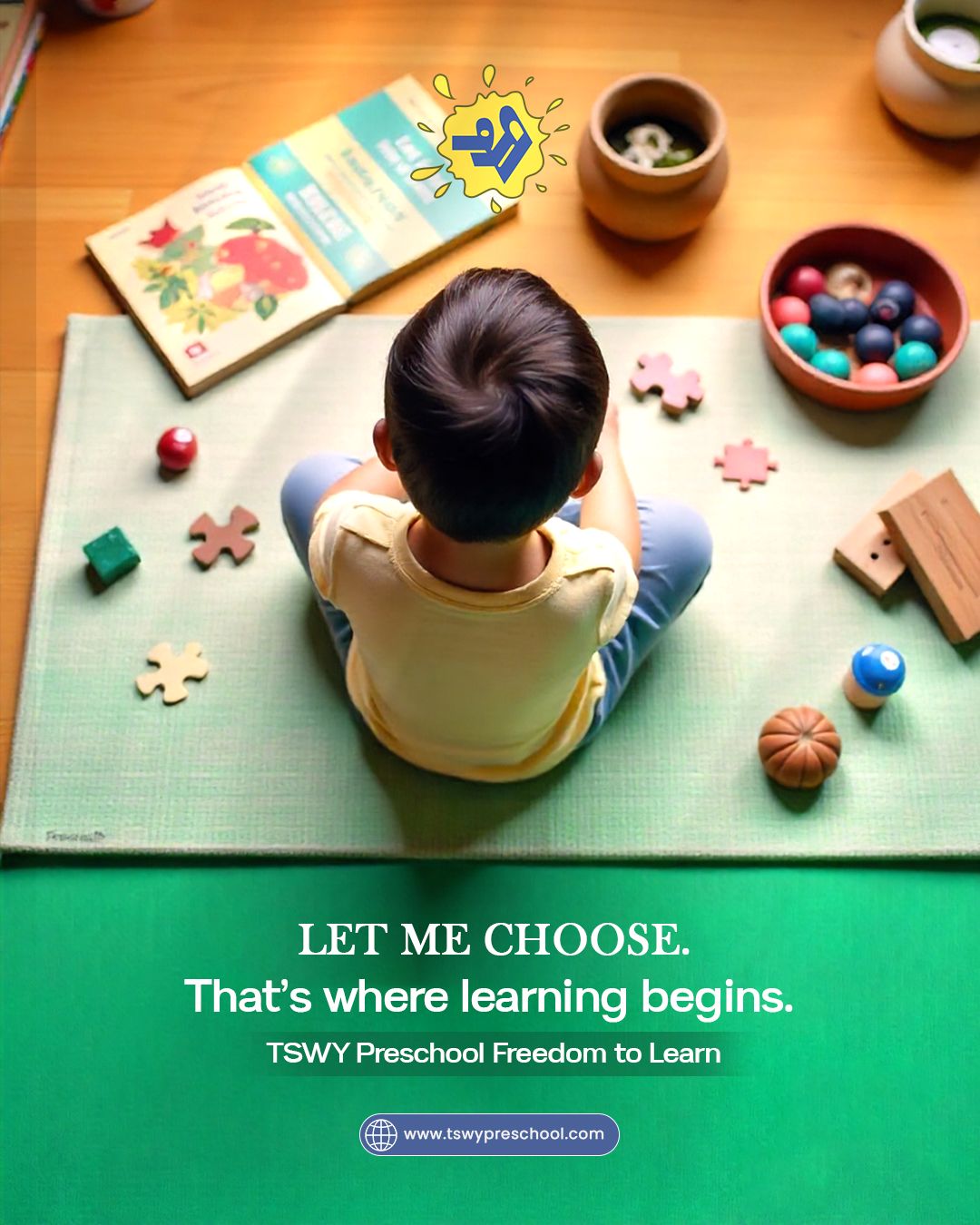 True freedom? Letting children choose how they explore.
On the path to raising free thinkers, every choice counts.
At TSWY, we honour real freedom—not just to move, but to wonder, imagine, and decide.
This Independence Day, let’s nurture the right to explore, ask, and grow.
Freedom to Learn. Freedom to Be.
📍 TSWY Preschool – Where little voices matter.
#FreedomToLearn #IndependenceDay2025 #TSWYPreschool #EarlyYearsMatter #MontessoriIndia #ChildLedLearning #PreschoolWithPurpose #TSWYValues #LearnIndependently