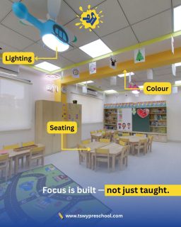 A classroom is more than tables and chairs — it’s a space where attention grows, curiosity strengthens, and learning becomes effortless.
At TSWY Preschool, every detail is designed with purpose:
✨ The right light
🎨 The right colour
🪑 The right seating layout
Together, they help children stay focused, calm, and joyfully engaged.
Because focus is built — not just taught. 💛
#TSWYPreschool #PreschoolDesign #EarlyChildhoodEducation #MontessoriApproach #LearningEnvironment #ClassroomDesign #PreschoolIndia #KidsLearning #ChildDevelopment #PreschoolActivities #FocusBuilding #CalmClassroom #EarlyYearsEducation #PlayBasedLearning #PreschoolSetup #ClassroomInspiration #TSWYKids #TSWY #PreschoolLife #parentingindiankid