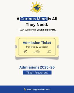 ✨ A Curious Mind Is All They Need ✨At TSWY Preschool, we believe curiosity is the first step to lifelong learning.
Our environment nurtures young explorers through play, discovery, and joyful learning experiences.🎟️ Admissions Open 2025–26
📍 A place where questions are celebrated
🧠 Learning powered by curiosity🌐 Visit: www.tswypreschool.com
📩 DM us to book a school visit
#PreschoolAdmissions #AdmissionsOpen2025 #PreschoolLife
#EarlyChildhoodEducation #CuriousMinds #PlayBasedLearning
#BestPreschool #PreschoolIndia #ParentingIndia
#LearningThroughPlay #HappyLearners #TSWYPreschool
#MontessoriInspired #FoundationalLearning #PreschoolNearMe
#SchoolAdmissions #ToddlersOfInstagram #KidsLearning