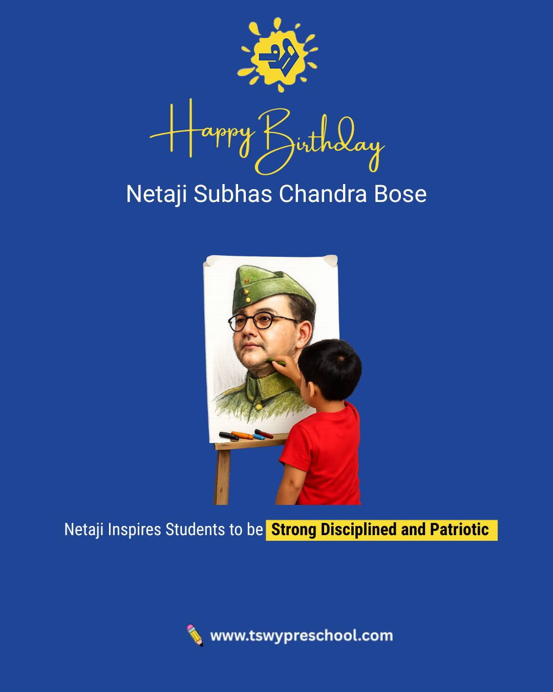 Great leaders are remembered not just for what they fought for,
but for the values they continue to teach.This day reminds us that courage, discipline, and love for the nation
are lessons best planted early —
when young minds are learning to observe, understand, and grow.With gratitude, we remember Netaji Subhas Chandra Bose.
#NetajiSubhasChandraBose #ParakramDiwas #ValuesInEducation #RaisingFutureCitizens #PatriotismInLearning #EarlyYearsEducation #IndianHistory #CharacterBuilding #StrongMinds #TSWY #TSWYPreschool