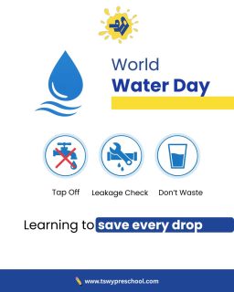 Water care begins with small habits and mindful choices 💧
On this World Water Day, we help children understand that every drop matters—at home, in classrooms, and beyond.At TSWY Preschool, sustainability is part of everyday learning.
Because when children learn to save water early, they grow into responsible caretakers of the planet 🌍#WorldWaterDay #SaveEveryDrop #WaterConservation #EnvironmentalEducation #PreschoolValues #TSWYPreschool #LearningForLife #EcoFriendlyKids #SustainabilityStartsYoung #ResponsibleCitizens #EarlyChildhoodEducation #GreenHabits