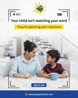 Your child isn’t learning from what you say — they’re learning from how you respond.
The pause before you react, the calm in your voice, the patience in your eyes — these moments quietly shape a child’s emotional world.At TSWY Preschool, we believe children grow best when adults model empathy, self-regulation, and trust. Because little eyes are always watching… and little hearts are always learning. 💛#TSWYPreschool #EarlyChildhoodDevelopment #PositiveParenting #ConsciousParenting #PreschoolLearning #EmotionalDevelopment #ParentingWisdom #ChildPsychology #GentleParenting #RaisingConfidentChildren #PreschoolIndia #PlayBasedLearning #MindfulParenting #ChildBehaviour #EarlyYearsEducation #ParentTeacherPartnership #LearningThroughObservation