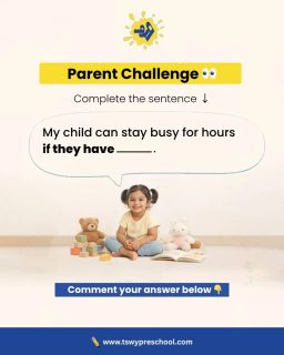 How much does it really take to keep a child engaged? 🤔
Sometimes… not expensive toys, not screens…
Just the right kind of play. 💛
“My child can stay busy for hours if they have ______.”
Is it colors? Blocks? Storybooks?
Or simply their imagination? ✨
At TSWY Preschool, we believe real learning begins when children explore, create, and think independently.
👇 Tell us your answer in the comments!#PreschoolLearning #EarlyChildhoodEducation #ParentingTipsIndia #KidsLearningThroughPlay #CreativeKids PreschoolActivities BrainDevelopment PlayBasedLearning TSWYPreschool ParentEngagement