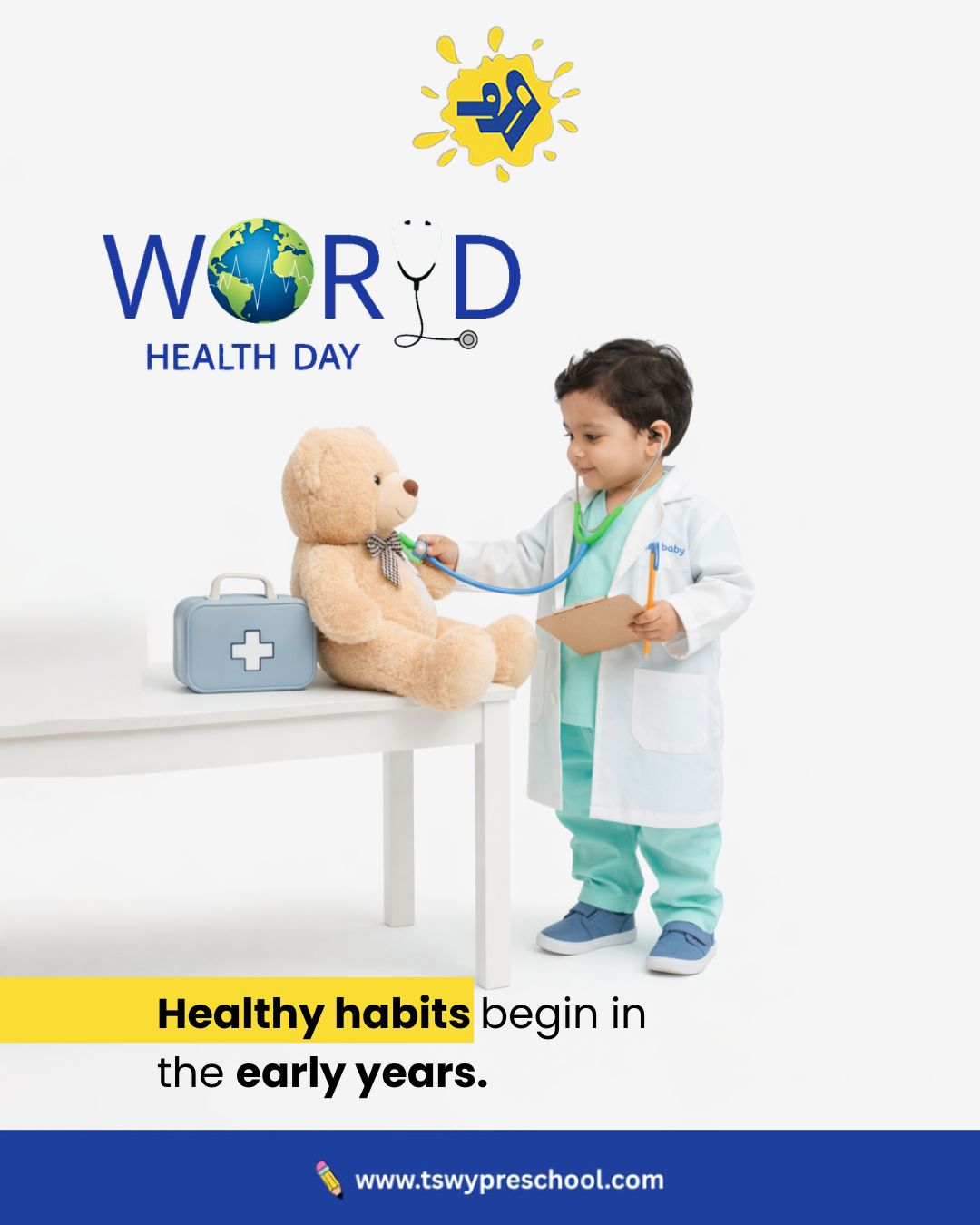 On World Health Day, we’re reminded—
the habits we build in childhood become the foundation of a lifetime. 🌱Health isn’t just taught… it’s lived, nurtured, and experienced from the very beginning.Strong bodies, healthy minds, and happy hearts start with the smallest steps. ❤️Because when children grow well, the future grows stronger. ✨#WorldHealthDay #HealthyHabits #EarlyYearsMatter #ChildWellbeing #HolisticDevelopment #HealthyMinds #PreschoolLife #TSWYPreschool #FutureStartsToday #NurturingChildren #HealthFirst #GrowingStrong #EducationWithCare #happykids
