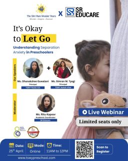Separation anxiety is real—for children and parents.
But with the right understanding, every goodbye can become a confident new beginning. 💛Join our Live Webinar on Understanding Separation Anxiety in Preschoolers and learn practical insights from experienced educators to support your child’s emotional journey.🗓 25th April
⏰ 11 AM – 12 PM
💻 Online Session
🎟 Limited seats onlyScan the QR to register now and take the first step toward smoother school transitions.#TSWY #ParentingSupport #SeparationAnxiety #PreschoolParents #EarlyChildhoodEducation PositiveParenting ParentingWebinar ConfidentBeginnings PreschoolJourney TSWYPreschool