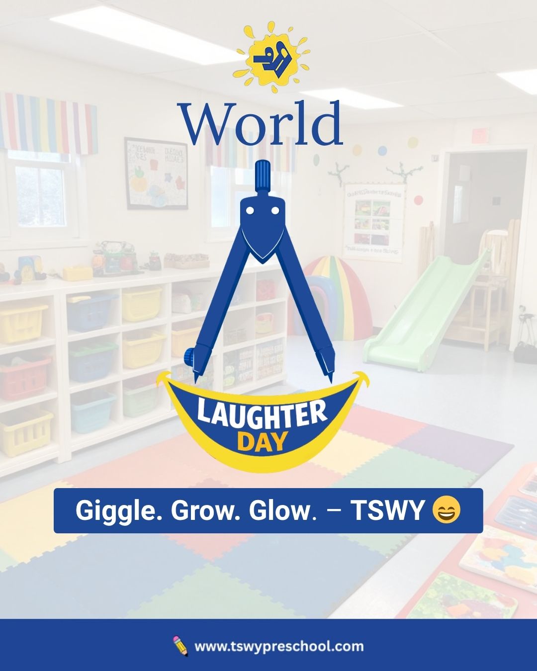 Giggle. Grow. Glow. 😄Because when children laugh,
they don’t just have fun—
they learn better, connect deeper, and grow happier.At TSWY Preschool,
every smile is a step towards confident, joyful learning.✨ More laughter. Less pressure. Better childhoods.#WorldLaughterDay #TSWYPreschool #HappyLearning #JoyfulLearning #EarlyChildhoodEducation #ChildDevelopment #PlayBasedLearning #MindfulParenting #PositiveParenting #PreschoolIndia #GiggleGrowGlow #KidsHappiness #LearningThroughPlay #HolisticLearning #happykids