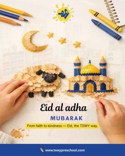 Eid is not just a celebration…
It’s a feeling we pass on to little hearts. 💛Through tiny hands and simple crafts,
children learn the true meaning of Eid al-Adha —
✨ faith,
✨ sacrifice,
✨ and kindness.Because festivals are not just traditions we follow…
they are values we nurture.This Eid, let’s raise children who don’t just celebrate,
but understand, share, and care.🌙 Eid Mubarak from TSWY Preschool#EidAlAdha #EidMubarak #FestivalOfSacrifice #PreschoolActivities #KidsLearning #EarlyChildhoodEducation #TSWY #CreativeLearning #FestiveVibes #IndianPreschools #ValueBasedEducation #KindnessMatters #PlayBasedLearning #LittleLearners #ParentingIndia