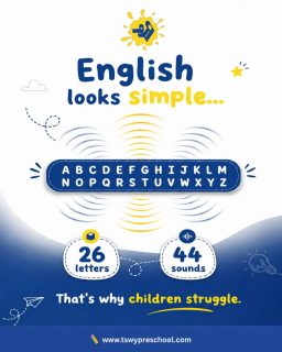 English has only 26 letters…
But children have to understand 44 different sounds to truly read, speak, and communicate confidently.That’s why early phonics learning matters. ✨At TSWY Preschool, we focus on making language fun, interactive, and sound-based — so children don’t just memorize English, they understand it.Because strong communication begins with strong foundations. 💙💛#TSWYPreschool #PhonicsLearning #EarlyLearning #PreschoolEducation #KidsLearning
EnglishForKids LearningThroughPlay ChildDevelopment PreschoolActivities EarlyEducation ReadingSkills LanguageDevelopment MontessoriInspired NoidaPreschool GreaterNoidaPreschool PreschoolLife EducationMatters ParentingTips FoundationalLearning BestPreschool