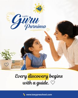 🌸✨ A Guru Lights the Path to Lifelong Learning ✨🌸On the sacred occasion of Guru Purnima, we express our heartfelt gratitude to every teacher who inspires curiosity, builds confidence, and nurtures young minds with patience and love.At TSWY Preschool, our educators do more than teach—they encourage every child to wonder, imagine, discover, and grow into compassionate, confident learners. Every question answered, every milestone celebrated, and every little success begins with a caring guide.Here's to the mentors who shape not just minds, but hearts and futures.Happy Guru Purnima! 🙏💛#HappyGuruPurnima #TSWYPreschool #ThankYouTeachers #GuidingYoungMinds