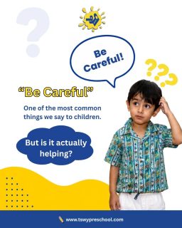 Instead of saying “Be careful,” try telling children what you actually want them to notice.✨ “Take your time.” 🤲 “Use two hands.” 👣 “Notice where your feet are.”Clear, specific guidance helps children build awareness, confidence, and independence—while giving them the freedom to explore, learn, and grow.At TSWY Preschool, we believe children thrive when they are guided with trust, encouraged with patience, and given the space to discover the world at their own pace. 🌱#TSWYPreschool #PositiveParenting #EarlyChildhoodEducation #PreschoolLearning #ChildDevelopment ParentingTips LearningThroughPlay ConfidenceBuilding