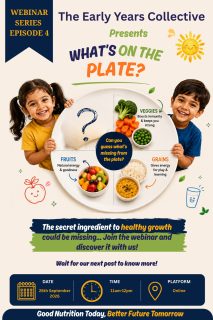 What’s missing from your child’s plate?A healthy meal is more than just filling a tummy — it’s about giving little ones the right balance of nutrients they need to grow, learn, play and thrive.Join The Early Years Collective for Episode 4 of our Webinar Series, “What’s on the Plate?” and discover simple, practical ways to build balanced meals, understand portion sizes and create healthier eating habits for your little ones.26th September 2026 | 11 AM–12 PM | OnlineBecause sometimes, the most important ingredient is the one we forget to add.Save the date. Your child’s plate deserves a little more attention.#TheEarlyYearsCollective #WhatsOnThePlate #EarlyYearsNutrition #ChildNutrition #HealthyEating #HealthyKids #ToddlerNutrition #BalancedMeals #HealthyEatingHabits #ParentingTips #EarlyChildhood #NutritionForKids #HealthyGrowth #PickyEating #ParentingIndia