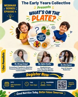 Meet the voices behind the conversation on your child’s plate! 🥗✨What does a truly balanced meal look like for a growing child? And how can parents turn everyday mealtimes into healthier habits?For Episode 4 of The Early Years Collective Webinar Series—“WHAT’S ON THE PLATE?” we’re bringing together an insightful panel of experts and educators to explore the essentials of childhood nutrition.Ms. Shreya Katyal — Consultant Paediatric Dietitian
Ms. Dipika Chadha — Headmistress, The Shri Ram Wonder Years, Sharda Niketan
Ms. Ritu Kapoor — Host & Session ModeratorTogether, they’ll share practical insights to help parents understand balanced meals, portion sizes, picky eating and healthy food habits.📅 26th September 2026 | 11 AM–12 PM | OnlineBecause raising healthy children starts with understanding what goes on their plate.#TheEarlyYearsCollective #WhatsOnThePlate #ChildNutrition #KidsNutrition #parentingtips